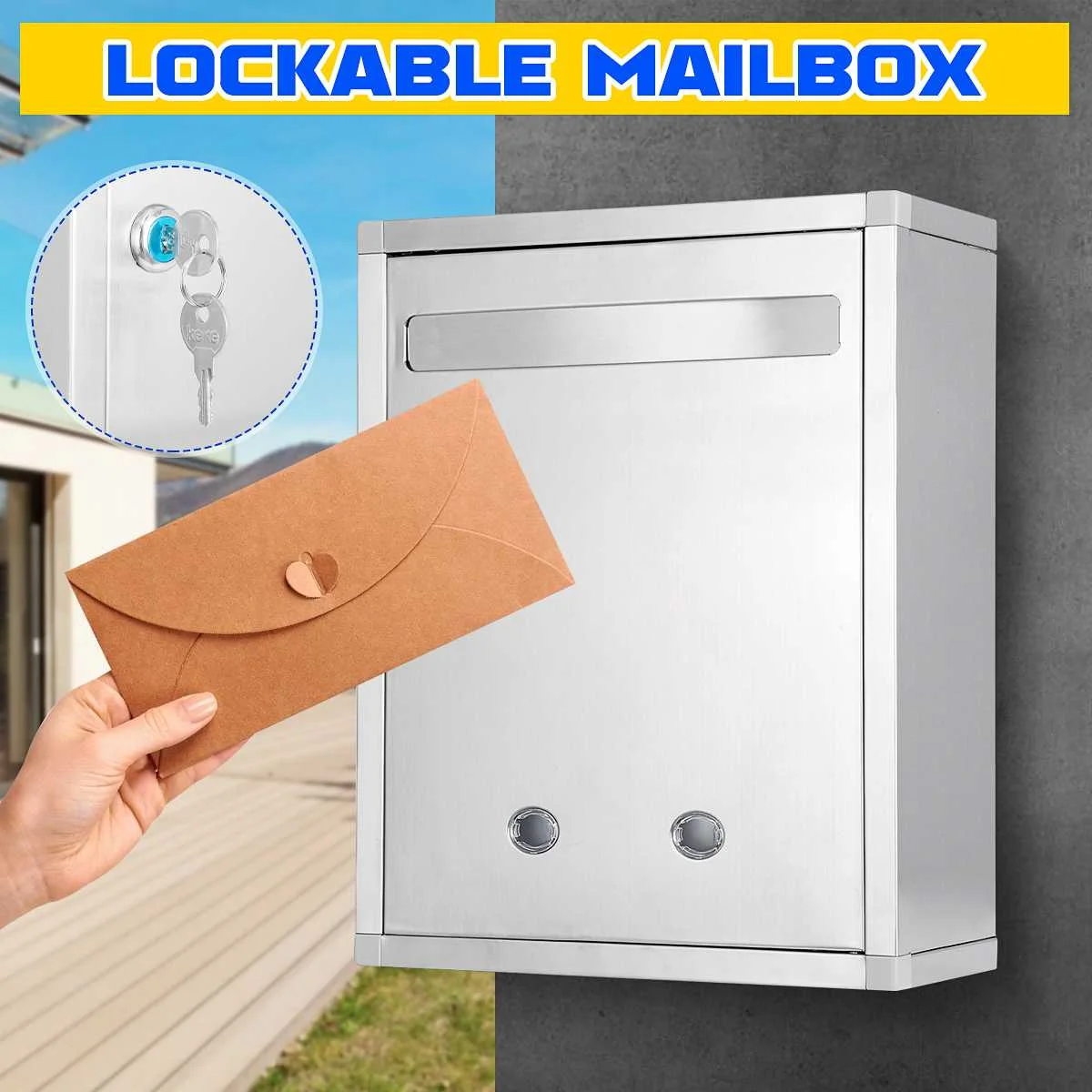 Home Security Letters - Stainless Steel Waterproof Vintage Mailbox Lockable