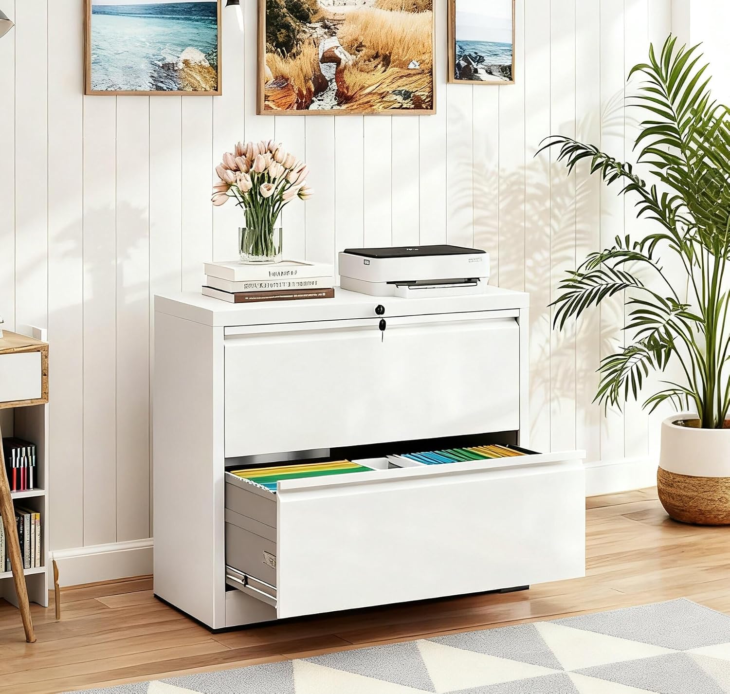 Home Security Letters - Metal Filing Cabinet 2-Drawer with Lock