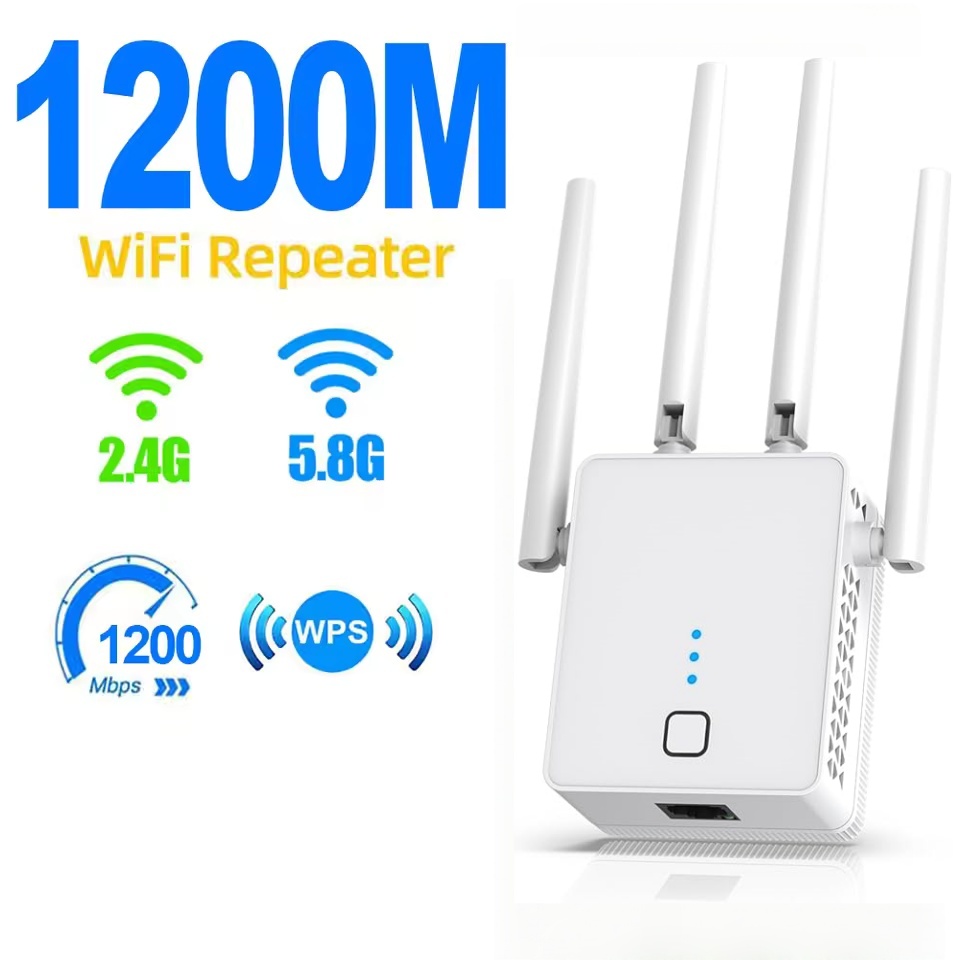 Home Security Bundle - 1200Mbps 2.4G/5GHz Dual Band WiFi Repeater