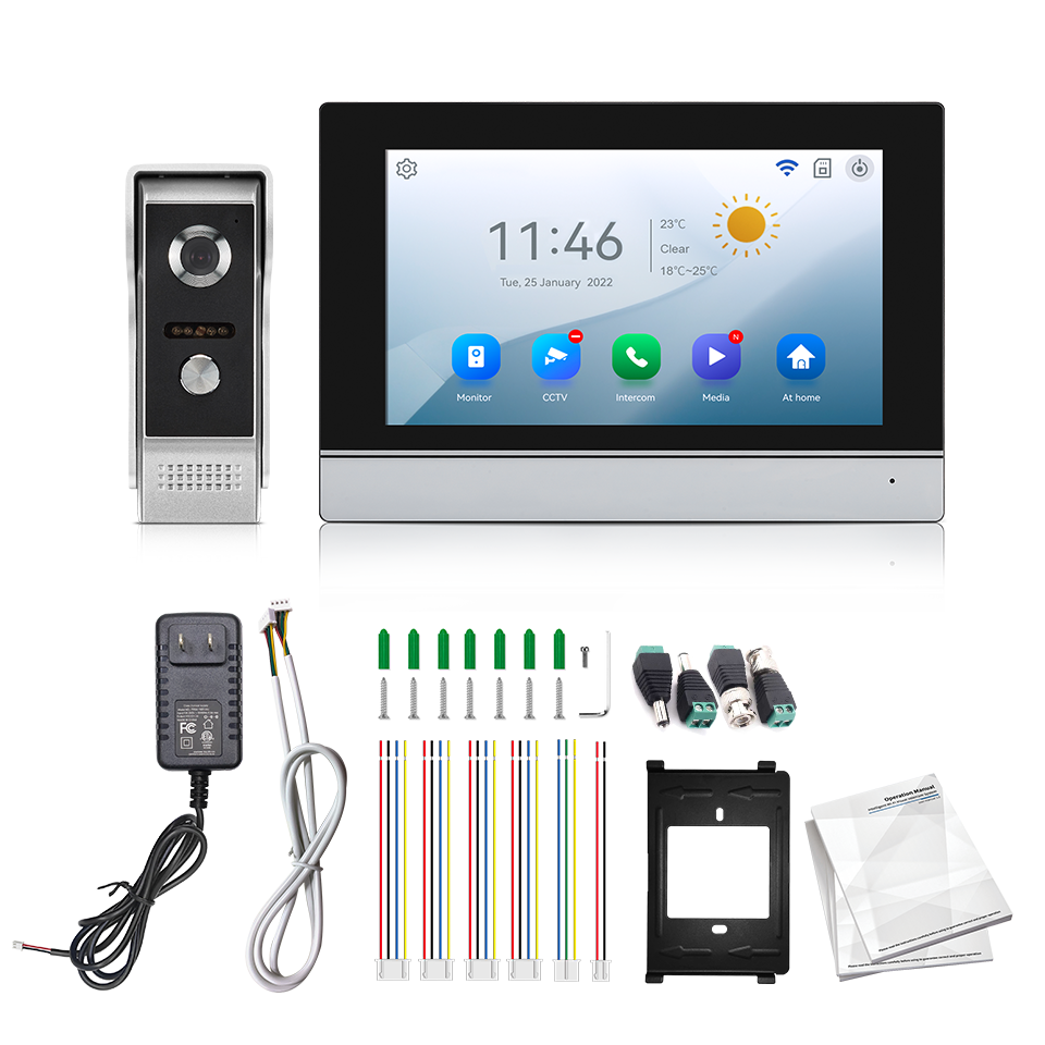 Home Security No Wifi Needed - 7Inch IPS Screen 2MP Tuya Remote