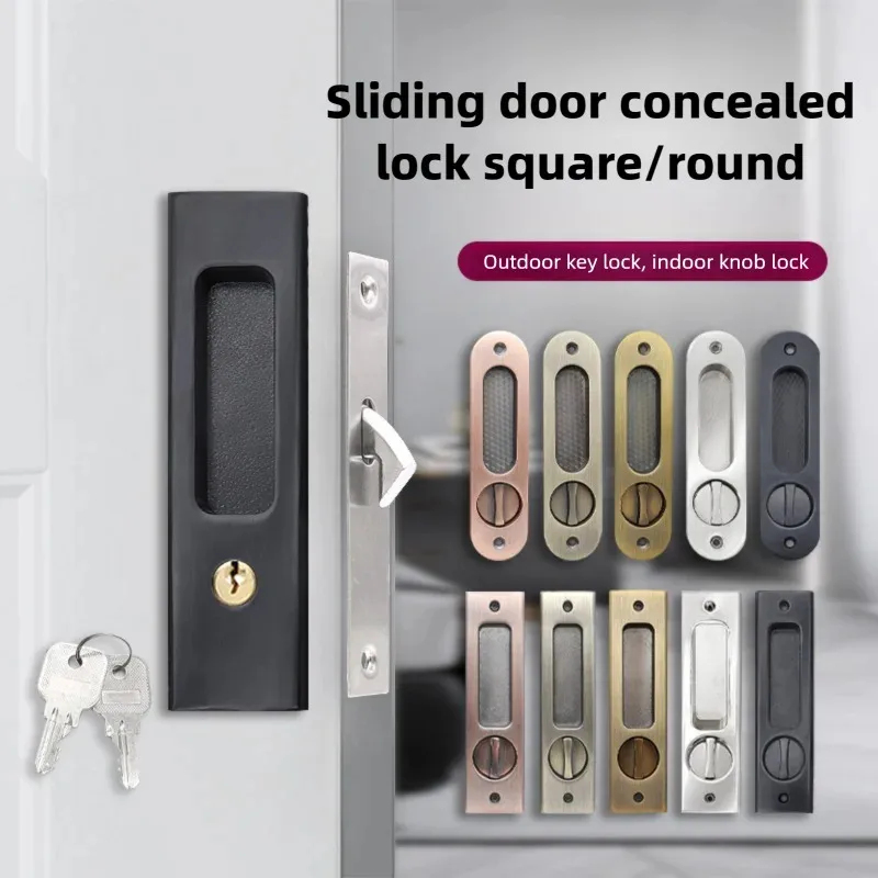 Home Security Locks For Doors - Heavy-Duty Black Sliding Door Hook Lock