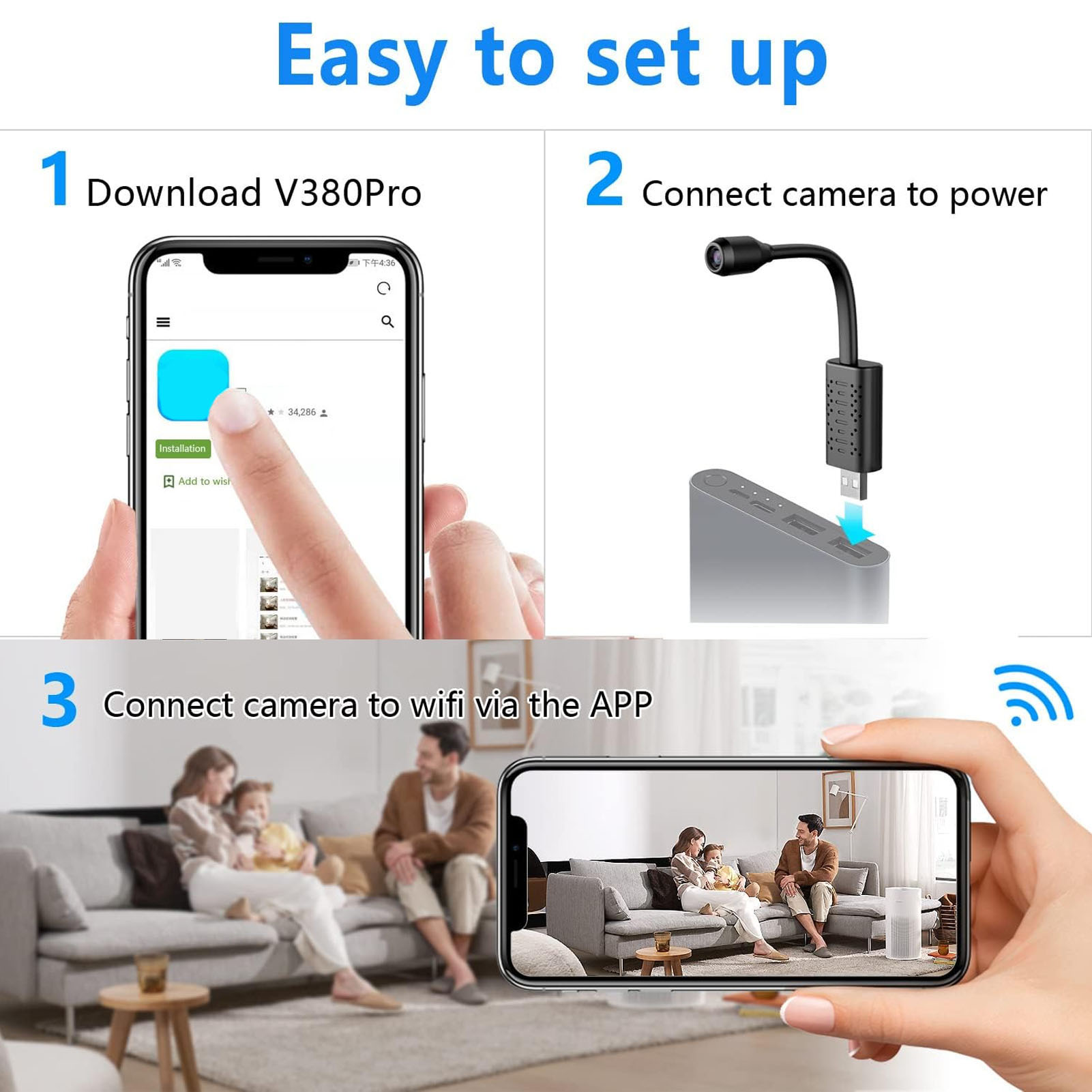 USB Mini WiFi Wireless Camera  - Home Security Hidden Cameras recension och pris