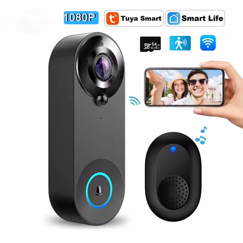 Tuya 1080P Wireless WIFI Doorb - Home Security No Wifi Needed recension och pris