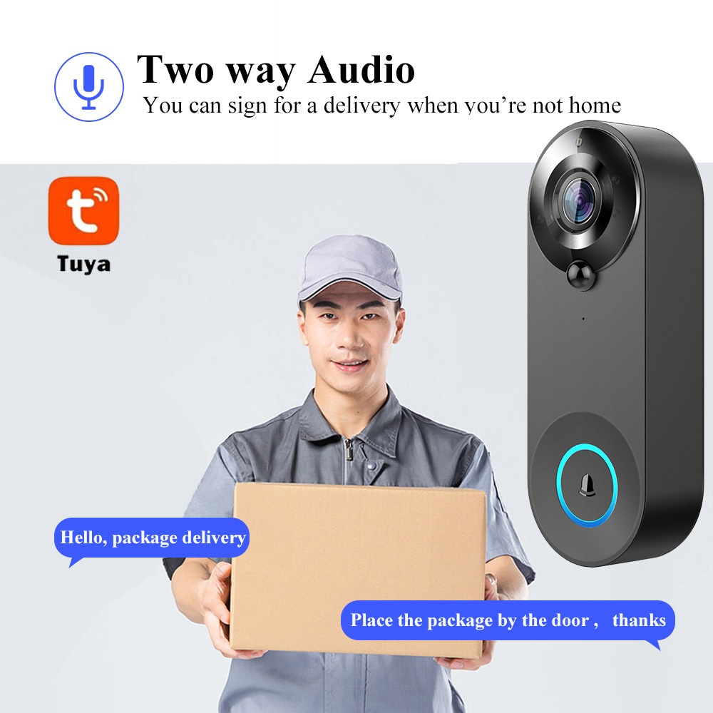 Tuya 1080P Wireless WIFI Doorb - Home Security No Wifi Needed recension och pris