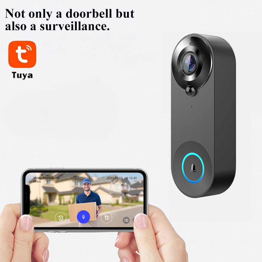 Tuya 1080P Wireless WIFI Doorb - Home Security No Wifi Needed recension och pris