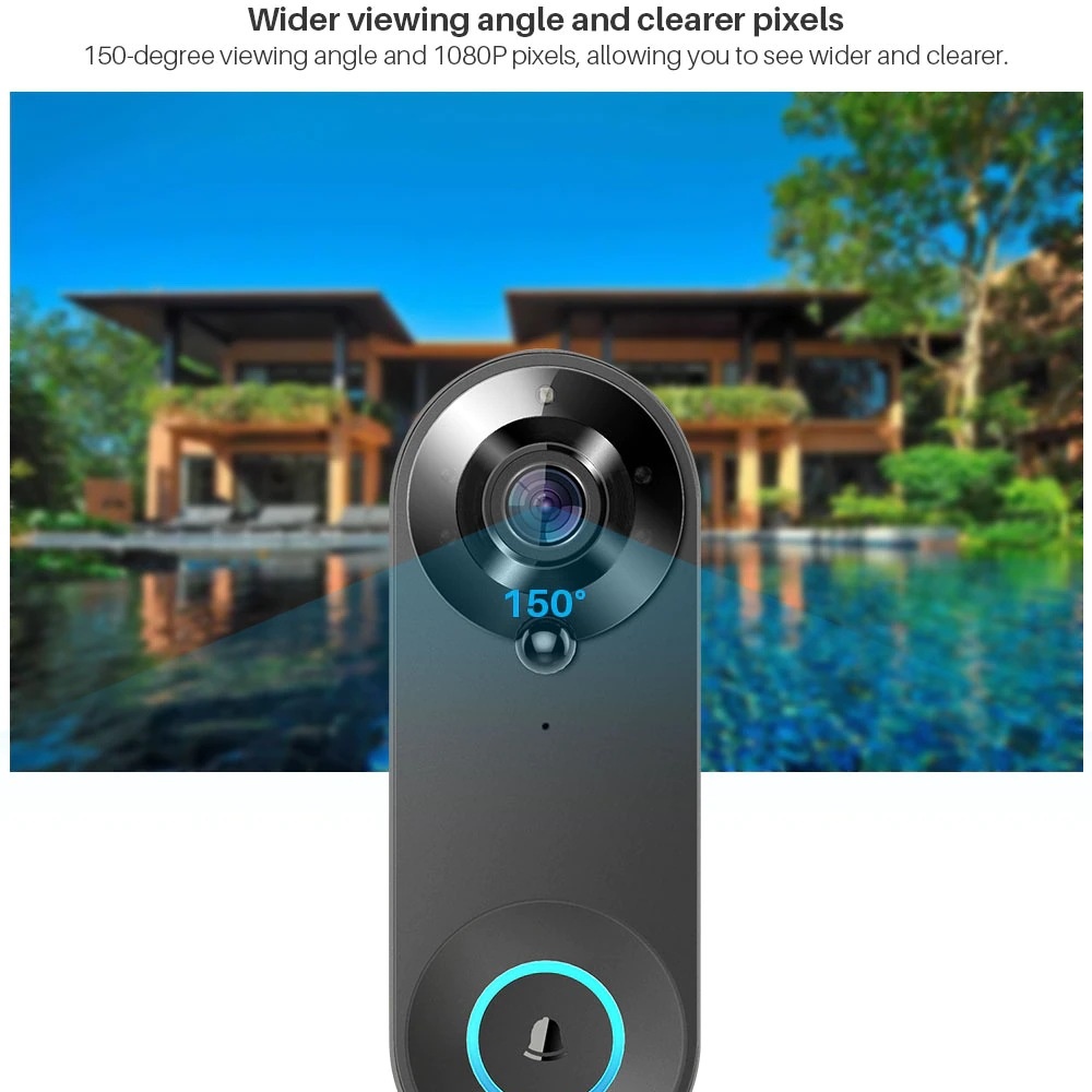 Tuya 1080P Wireless WIFI Doorb - Home Security No Wifi Needed recension och pris