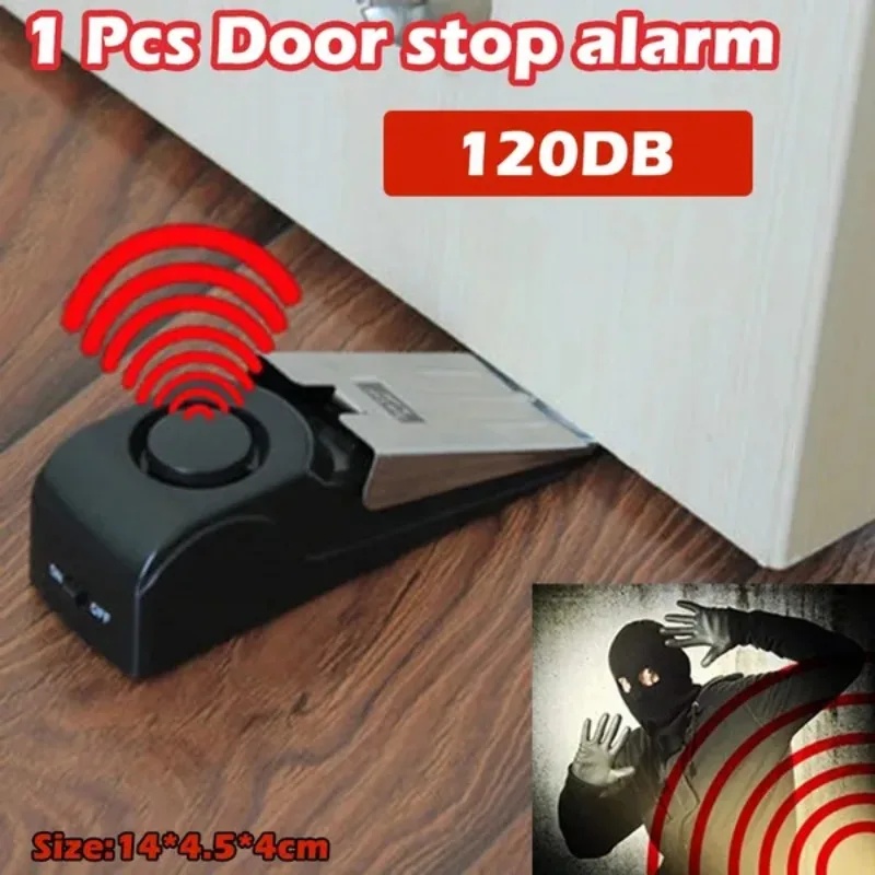 New 120dB Door Stop Alarm Syst - Door Wedge Alarm recension och pris