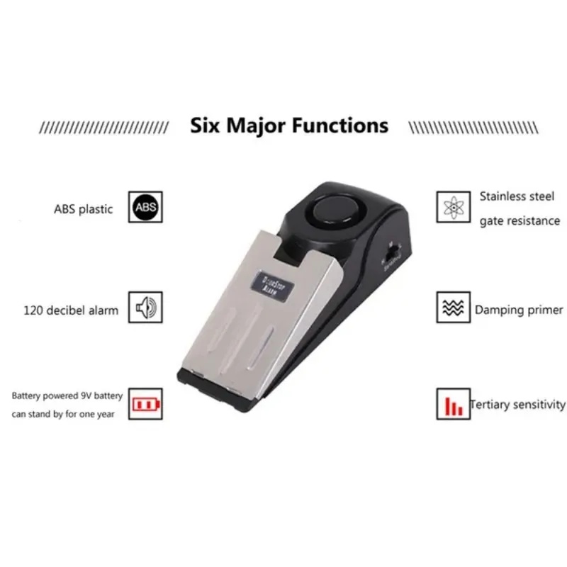 New 120dB Door Stop Alarm Syst - Door Wedge Alarm recension och pris