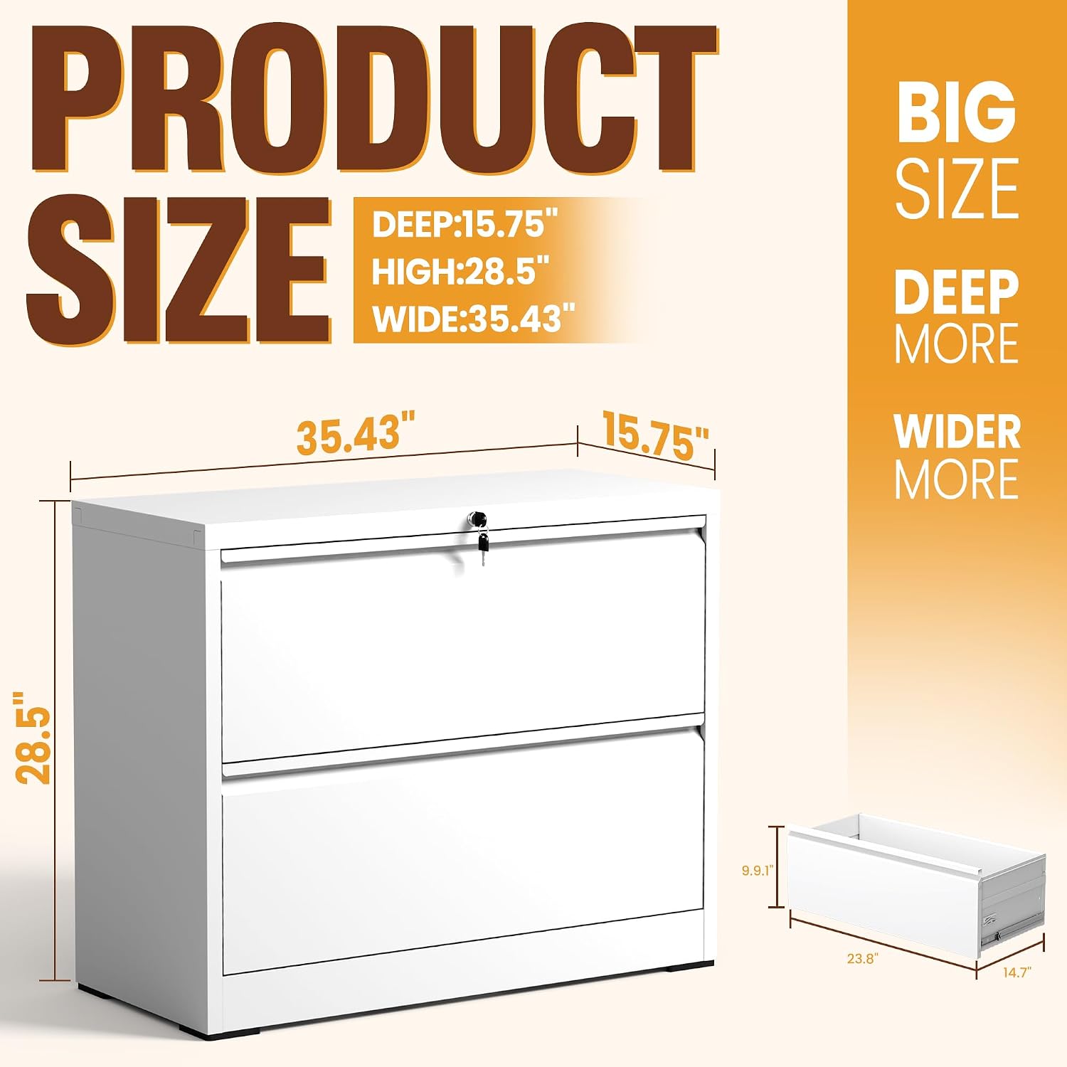 Metal Filing Cabinet 2-Drawer  - Home Security Letters recension och pris