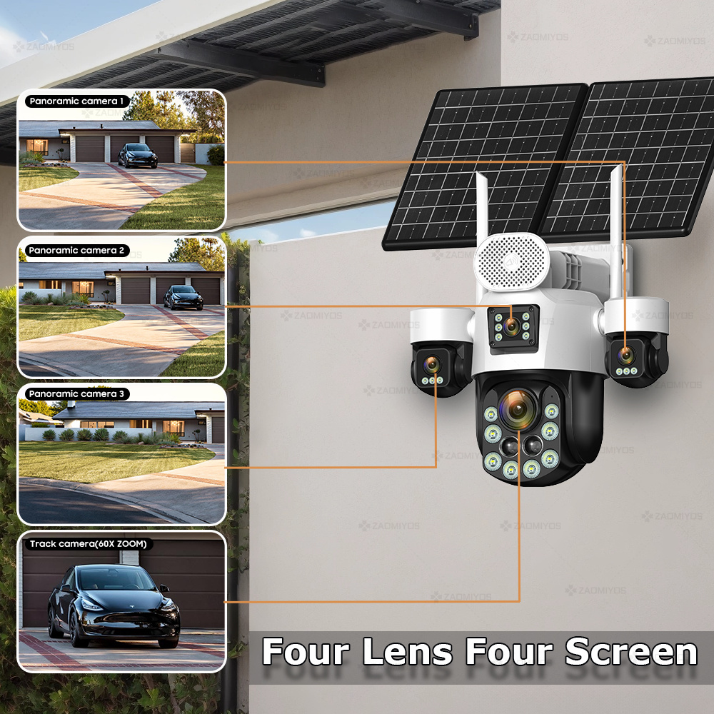 4 Lens Outdoor 360° Surveillan - Home Security Brand recension och pris
