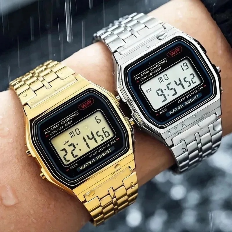 Luxury F91W Steel Band Watches - Home Security Electronics recension och pris