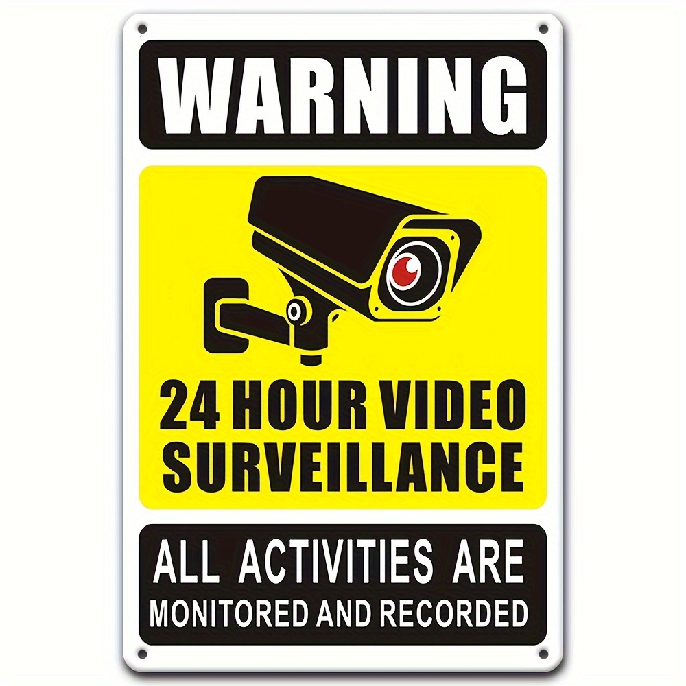 24/7 Video Surveillance Warnin - Home Security Electronics recension och pris