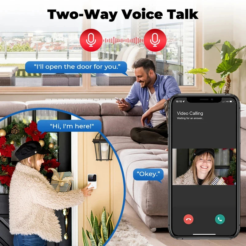 Smart Home WiFi Video Doorbell - Home Security No Wifi Needed recension och pris