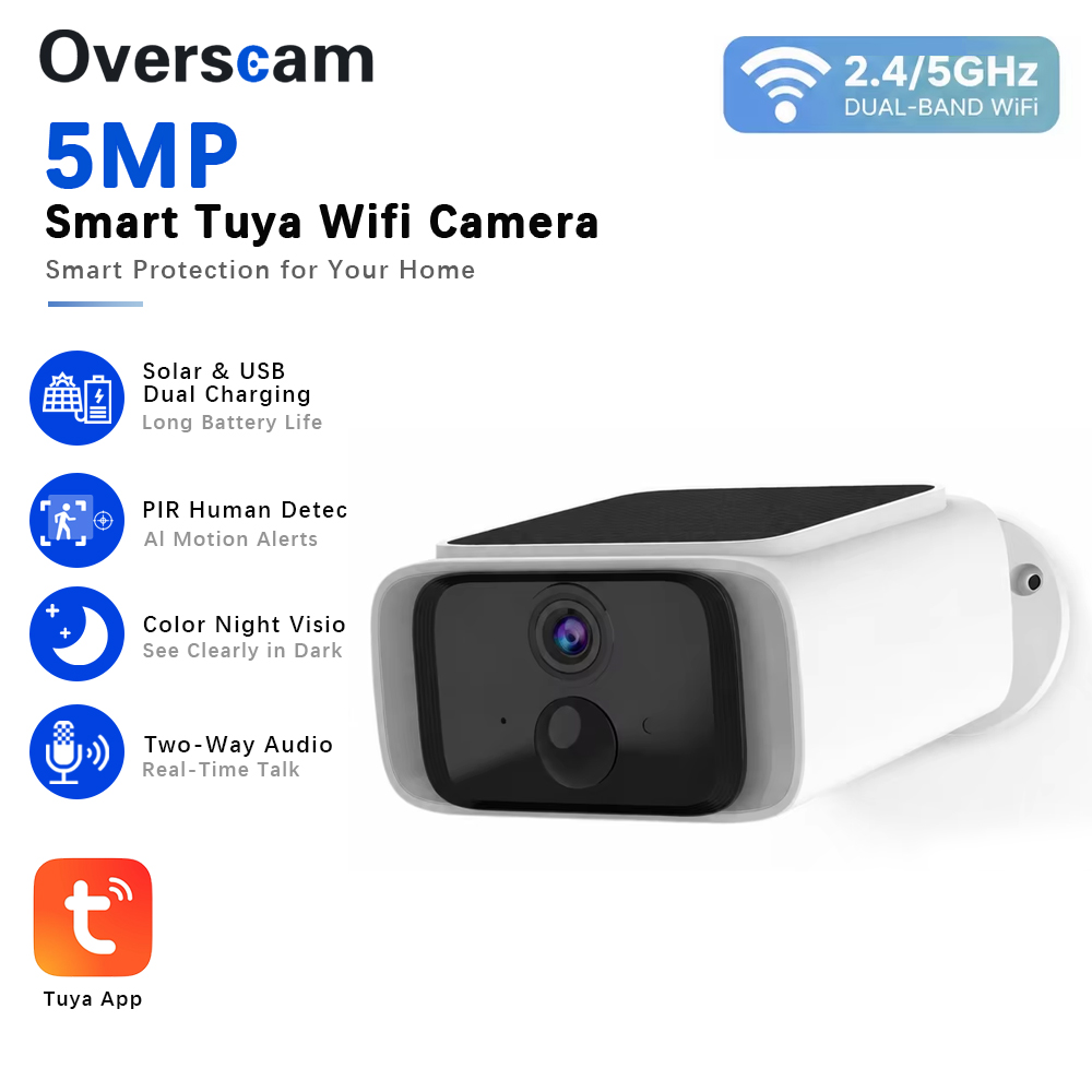 Tuya 5MP Solar Security Camera - Home Security No Wifi Needed recension och pris