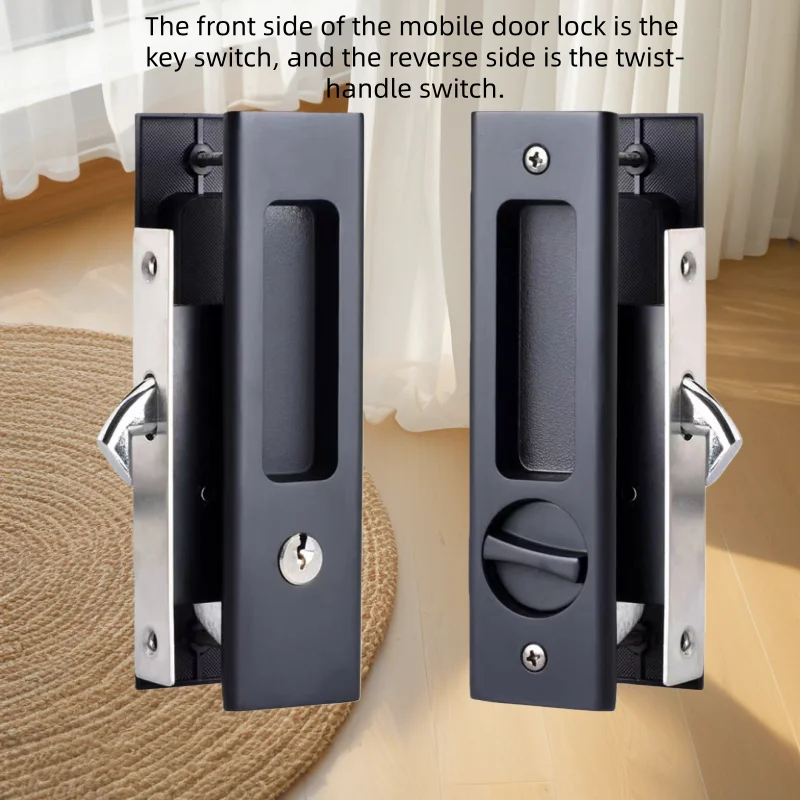 Heavy-Duty Black Sliding Door  - Home Security Locks For Doors recension och pris