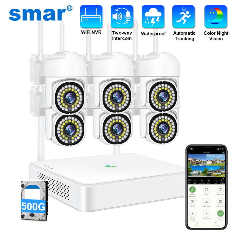 Smar 3MP Wireless CCTV Securit - Home Security Camera System recension och pris