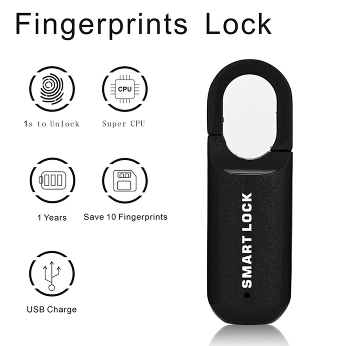 BAAE 2X Fingerprint Padlock M0 - Home Security Locks For Doors recension och pris