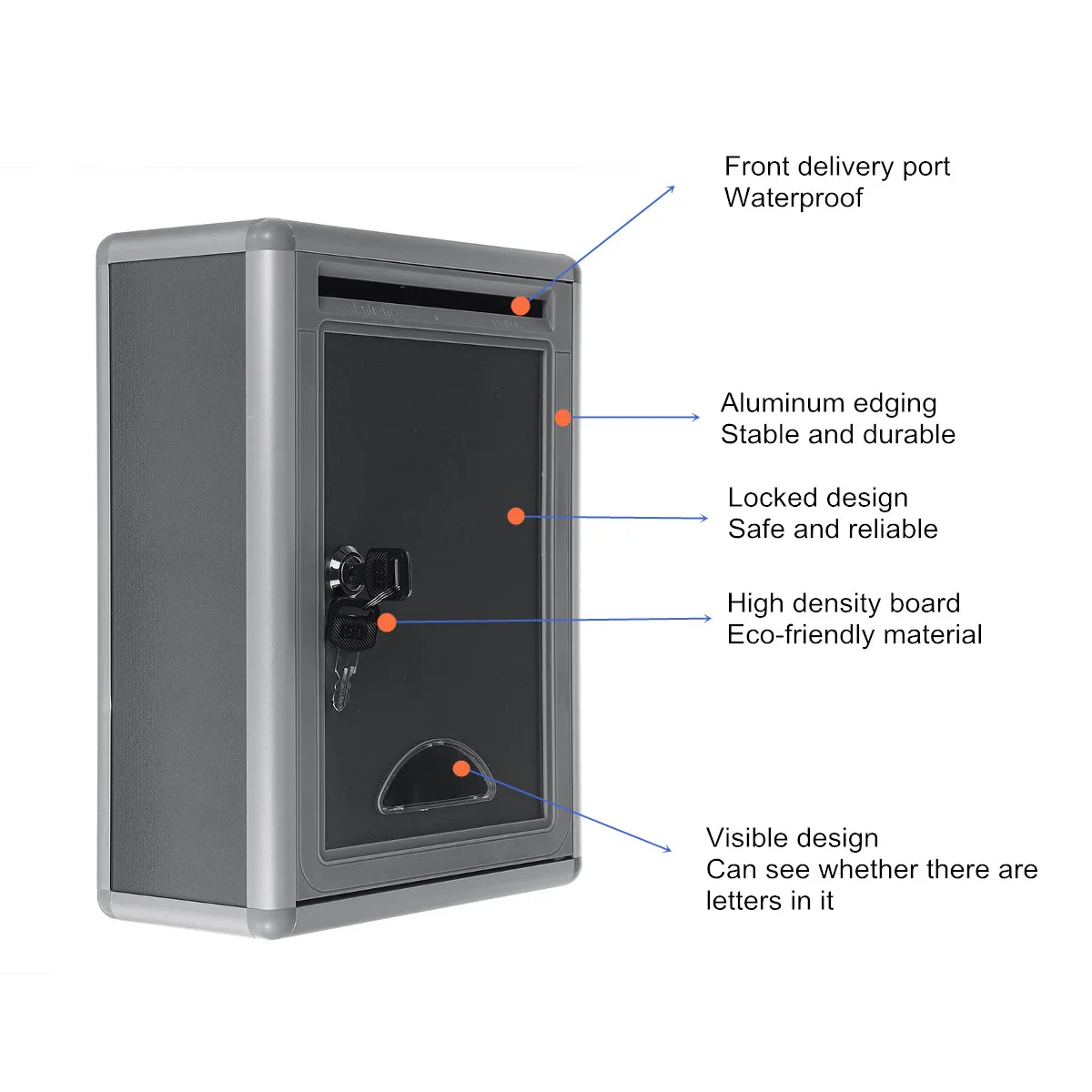 Aluminum Alloy Post Box Wall M - Home Security Letters recension och pris