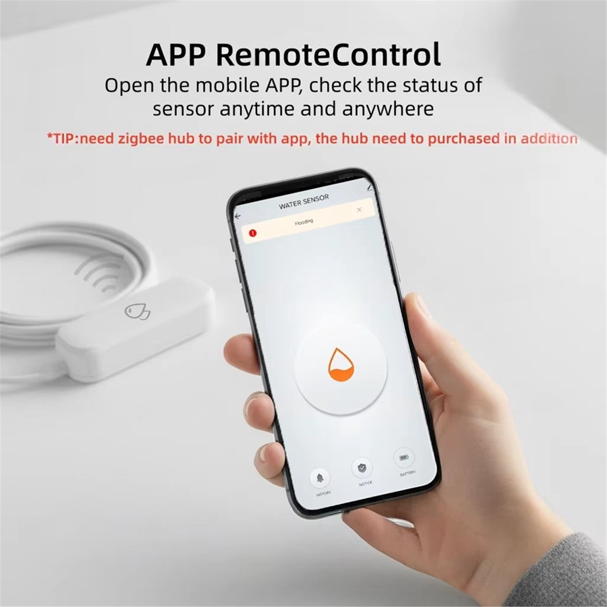 Compatible ZigBee Water Leak S - Home Security Usa recension och pris